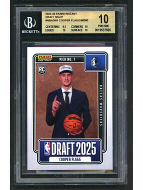 2025-26 Panini Instant #NBADN-1 Cooper Flagg Dallas Rookie (RC) BGS 10 Pristine